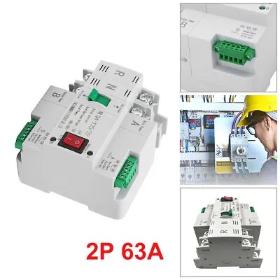 £37.77 • Buy 2P 63A Dual Power Automatic Transfer Switch For Generator Changeover Switch 220V