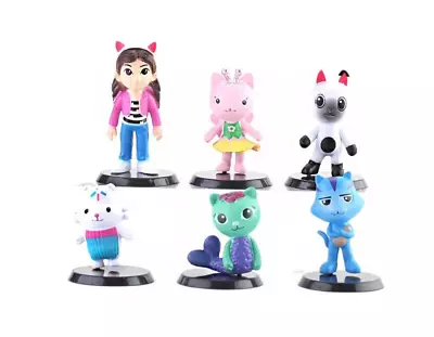 Gabbys Dollhouse Cake Toppers Figures Kids Birthday Decoration Fondant Kids Girl • £10.99