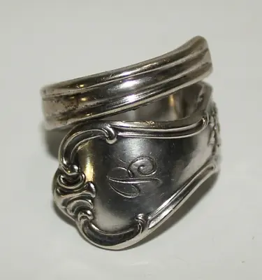 Vintage Silver-plated Spoon Ring Old Company Plate 10g Monogram B Size 8.5 - 9 • $15