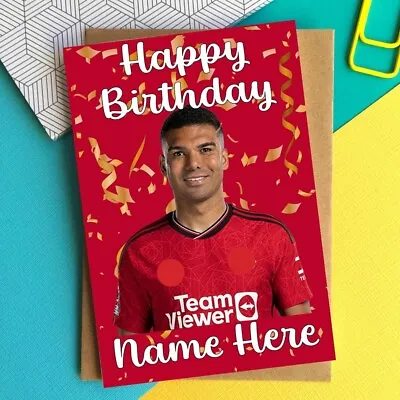 Unofficial Man United Personalised Birthday Card • £3