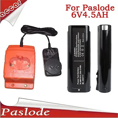 2X Batteries For Paslode 6V 4.5Ah Nail Gun IM200 IM250 CF325+ Battery Charger AU • $69.89