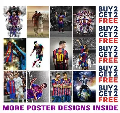 Lionel Messi Ronaldo Poster Art Print A4 A3 Size Buy 2 Get Any 2 Free • £6.97