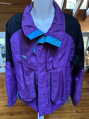 Columbia Men’s Black / Purple / Teal Powder Keg Radial Sleeve Winter Jacket Sz L • $24.99