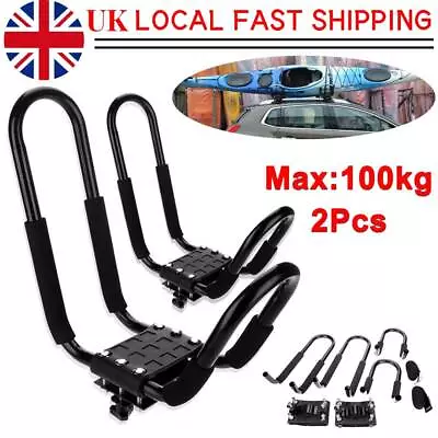 2PCS Boat Canoe Kayak Roof Bars Roof Rack Car SUV Truck Top Mount J Cross Bars • £17.89