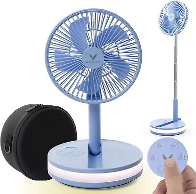 VENTY Portable Fan 4 Speeds LED Lighting Remote Control Blue USB & USB-C Ports • $200.82