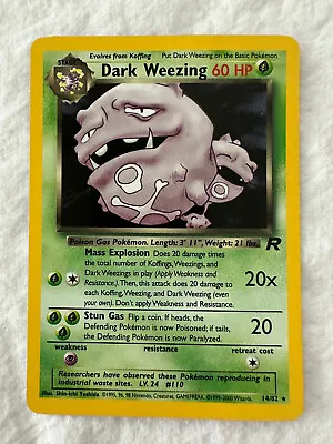 1999-2000 Pokemon TCG Team Rocket Set Dark Weezing 14/82 Rare Holo NM • $5