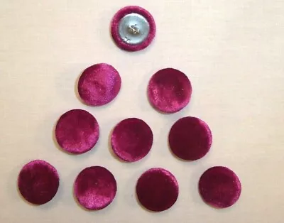 10 X Upholstery Buttons In HOT PINK - CRUSHED GLITZ VELVET (Size: 25mm) • £4.95