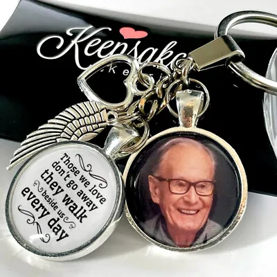 £6.13 • Buy Personalised Photo Keyring Memorial Bereavement Angel Memory Special Gift