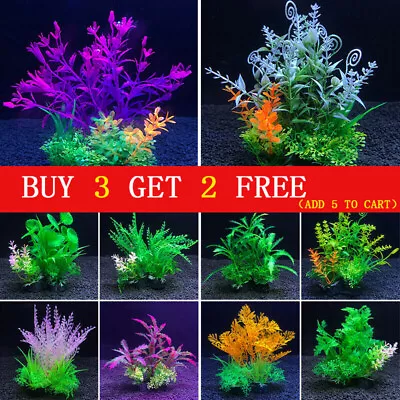 Artificial Fake Plastic Water Grass Plants For Fish Tank Aquarium Decoration • £3.69