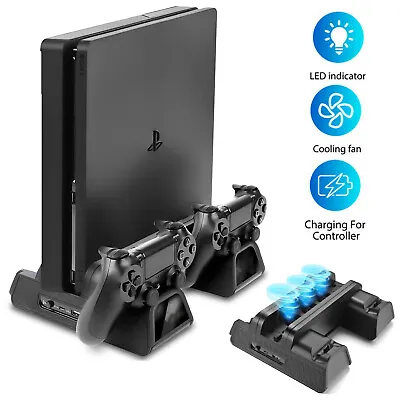 $30.96 • Buy Vertical Cooling Fan Stand Game Charging Station For PS4/Slim/Pro Controller