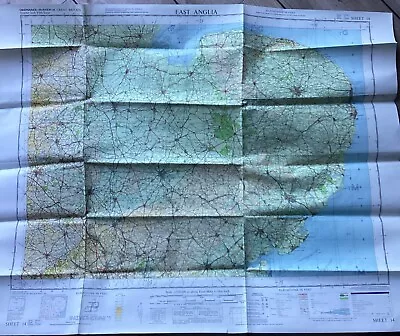 RAF/British Military Airfield Information Map Of East Anglia 1:250000 (1962) • £20