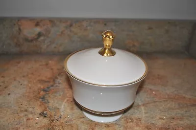 Vtg~usa~lenox~footed Two Piece Bowl With Lid ~24 K Gold Trim~5.25 D X 6 T W/lid • $20.96