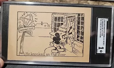 1930s Mickey Mouse SGC 1 Whitman Publishing Dual Sided Card Coloring Page • $135