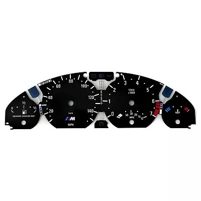 BMW E46 M-Style Black 140 MPH Dash Instrument Cluster Gauge Face Replacement • $69