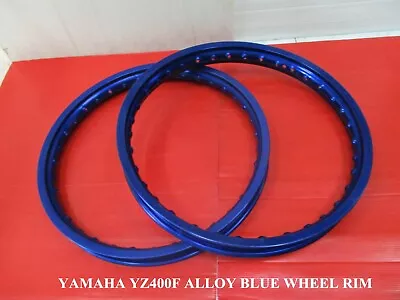 Fit Yamaha YZ400F Front And Rear Alloy Blue 21 /19  WHEEL RIM SET 2PCS  [mi3541] • $150.95