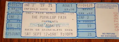 The Monkees Concert Ticket Sept. 12 1987 (full Ticket - Not Torn) • $125