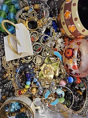 GREAT LOT Vtg TO NOW WEARABLE COSTUME JEWELRY 10 LBS SOME SIGNED ITEMS. #27 • $85