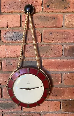 RARE Vintage Junghans Rope Wind Up Wall Clock Made In Germany • $99.99