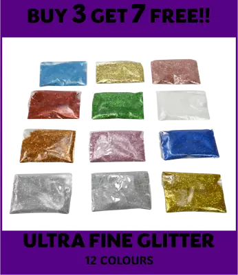 100g BAGS OF FINE METALLIC HOLO GLITTER FOR ARTS CRAFTSFLORISTRYNAIL ART • £1.49