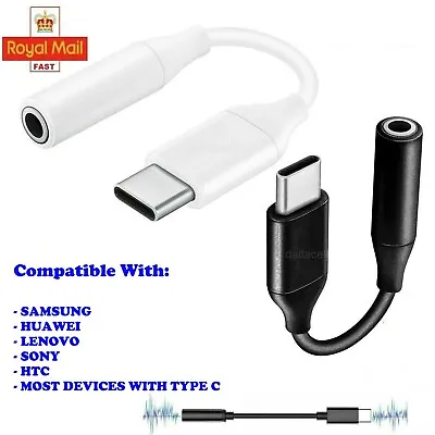 USB Type C To 3.5mm AUX Audio Headphone Jack Cable Adapter For All Samsung UK • £3.19