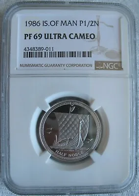 Isle Of Man 1986 1/2oz Platinum 1/2 Noble NGC PR-69 Ult.Cameo • $830