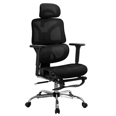 Artiss Ergonomic Office Chair Computer Chairs Recliner Headrest Footrest Black • $179.95