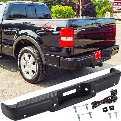 For 2004-2006 Ford F-150 W/ Park Holes Black Rear Step Bumper Assembly • $176.99