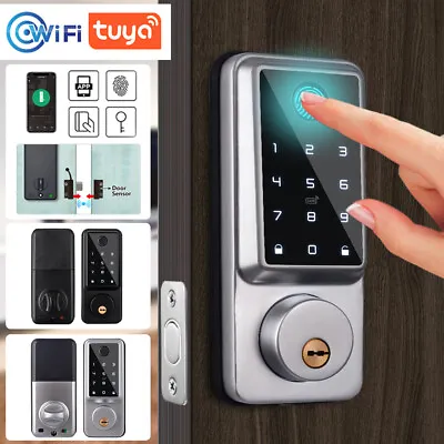 Digital Smart Door Lock WIFI APP Fingerprint Card Keyless Digital Keypad Keys • £63.64