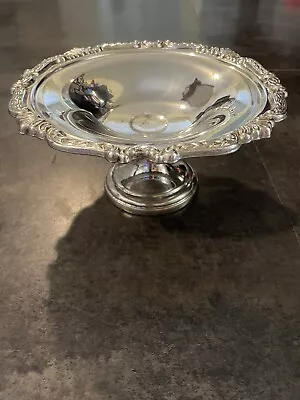 Vintage SILVER PLATED PEDESTAL CANDY DISH • $24.65