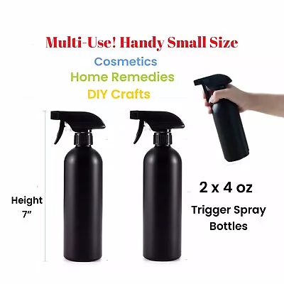 2 New Small 4oz Plastic Multi-Use Spray Bottles For Cosmetics Home Remedies Etc • $9.95