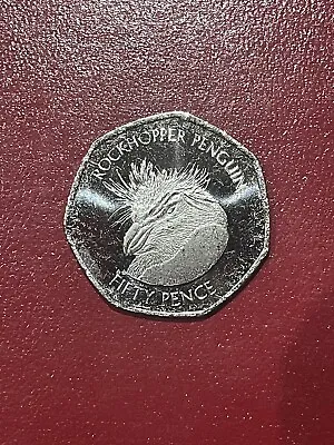 2021 Falkland Islands Rockhopper Penguin 50p Coin Fifty Pence Territory New • £4.45