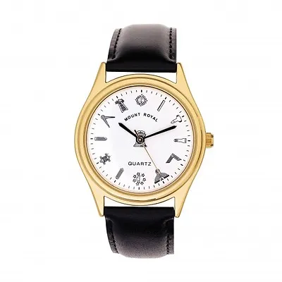 Men's G404 Masonic Gold Plated & White Wrist Watch • £70.20