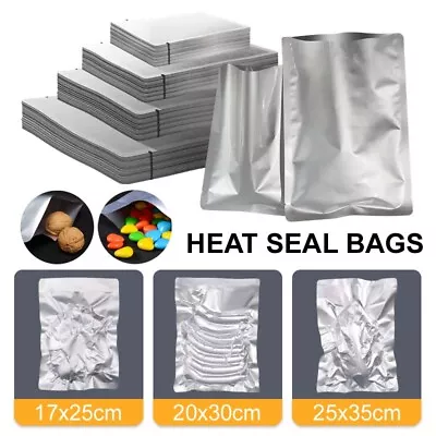 Mylar Bags Heat Seal Vacuum Bags Aluminum Foil Food Storage Packaging Pouches UK • £3.24