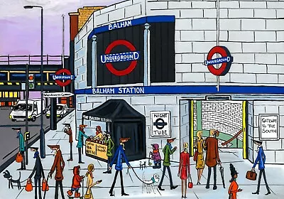 £9 • Buy A4 Print Of  Balham Station  Original South London Artist Dan Print 