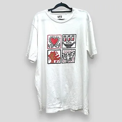 Keith Haring T Shirt Uniqlo In Art Black And Red Graphic Lrg Unisex Lightly Worn • £18.50