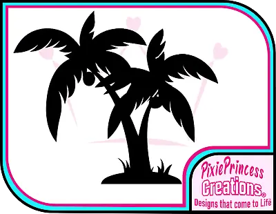 Beach E Tropical Vinyl Sticker Car Camper VW Palm Tree Island Wall Poster Decal • $6.95