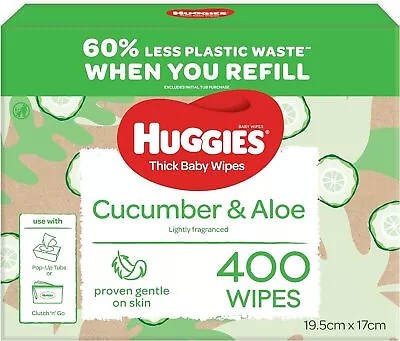 Huggies Thick Baby Wipes Cucumber And Aloe 400 Count • $34.98