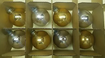 Vintage Shiny & Bright Made In USA Christmas Ornaments Silver & Gold Lot Of 8 • $19.49