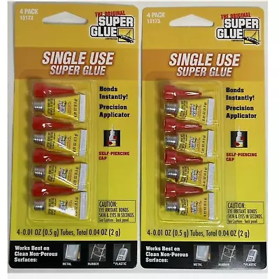 NEW 2x Lot Pack The Original Super Glue SuperGlue Single Use Mini .5gram 8x Tube • $9.99