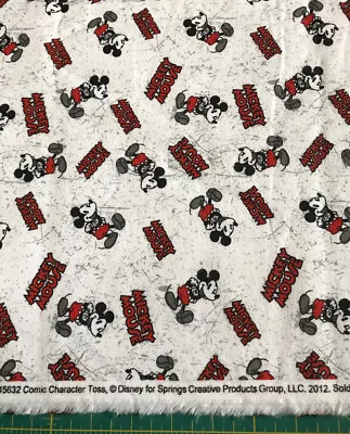 2012 Mickey Mouse Comic Character Flannel Fabric Sold By The Yard #756 • $9.89