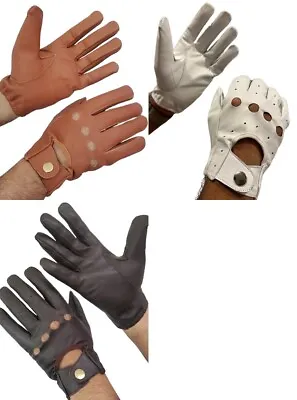 Unisex Thin Unlined Police Holes Car Driving Fashion Sheep 100% Leather Gloves • $12.99