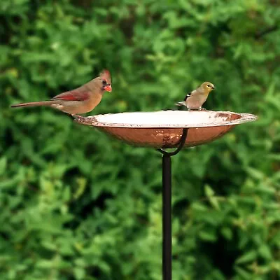 Birdbath Copper Bird Bath Metal For Garden Small Outdoor Contemporary Birdbaths • $99.99