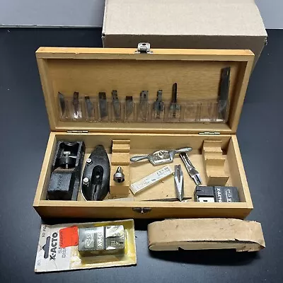 Vtg X-ACTO Hobby Chest Knife Set Plane Draw Spokeshave Carving Box Missing Parts • $19.99