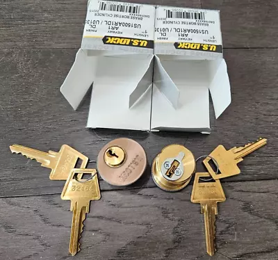 2-Pack US Lock 1  Brass Mortise Cylinder AR1 Keyway US1500AR1DL With 4 Keys • $10