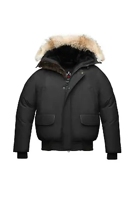 Goose Arctic Bay Inuvik Bomber Black Coyoye  Beaver Fur Made Canada MSRP1295$ • $649.95