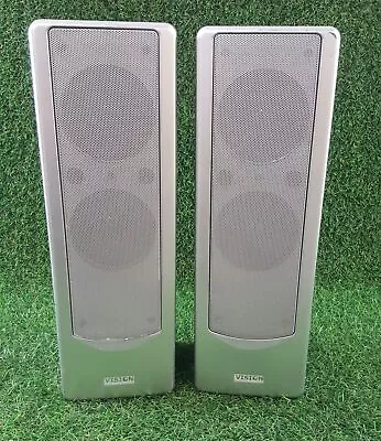 Vision Slim Pair 2 Way Active Stereo Speakers - Silver • £14.99