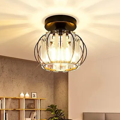 Crystal LED Ceiling Lights Square Chandelier Living Room Hallway Pendant Lamp UK • £18.39