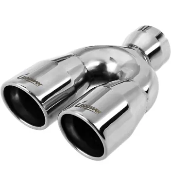 Upower 2.5  To 3  Dual Exhaust Tip 2 1/2 Inch Inlet 3 Inch Outlet 9.5  Length.. • $47.49
