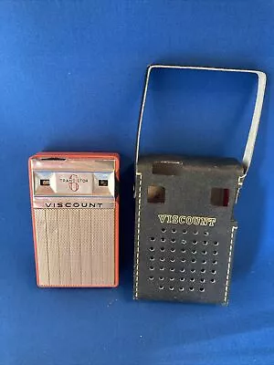 Vintage Viscount 6 Transistor Radio With Case - Noise Only - Repair • $29