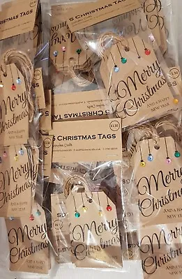£2 • Buy MERRY CHRISTMAS-Kraft Card-Christmas Gift Tags-Set Of 5-Handmade-misc-sparkle